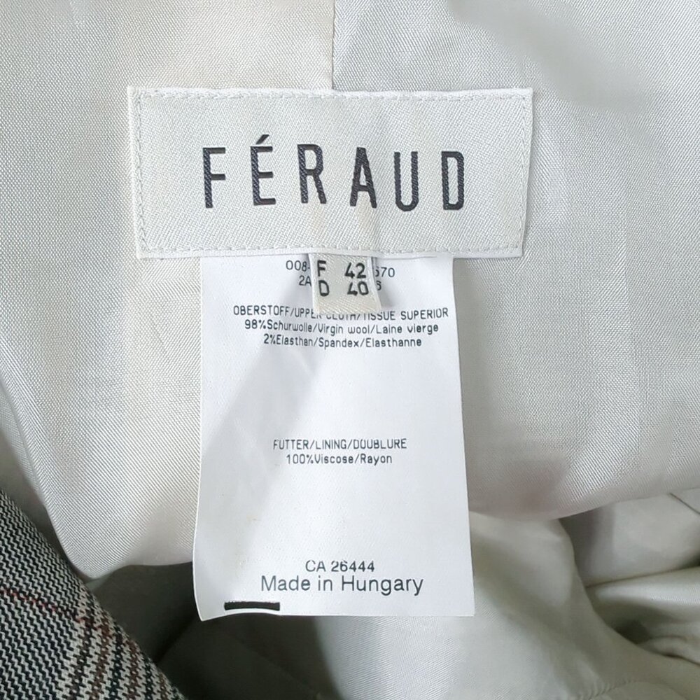 Vintage 90s Louis Feraud Blazer 8 Medium Gray Plaid - Picture 8 of 8